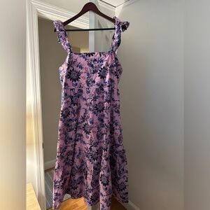J. Crew pink floral midi dress size 14